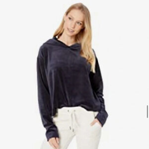 Juicy Couture Velour Hooded Pullover, Regal (Blue), Medium, NWT